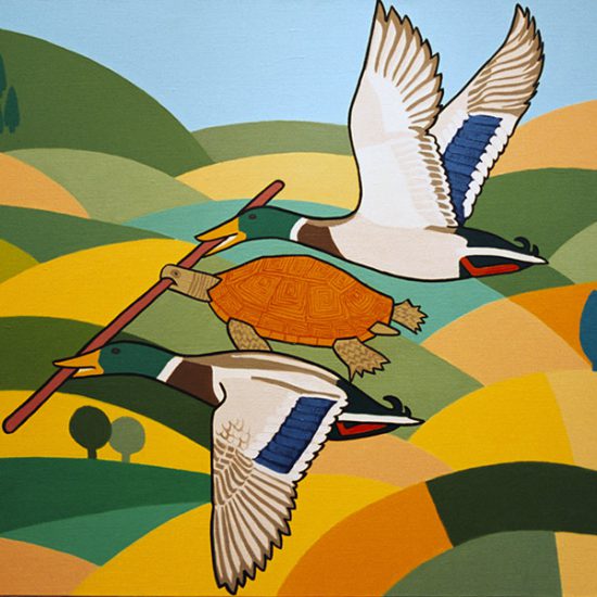 La Tortue et les deux Canards  100x81