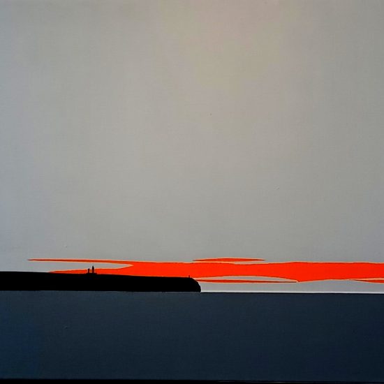 Le fort La Latte et le cap Frehel au soleil couchant 92x65