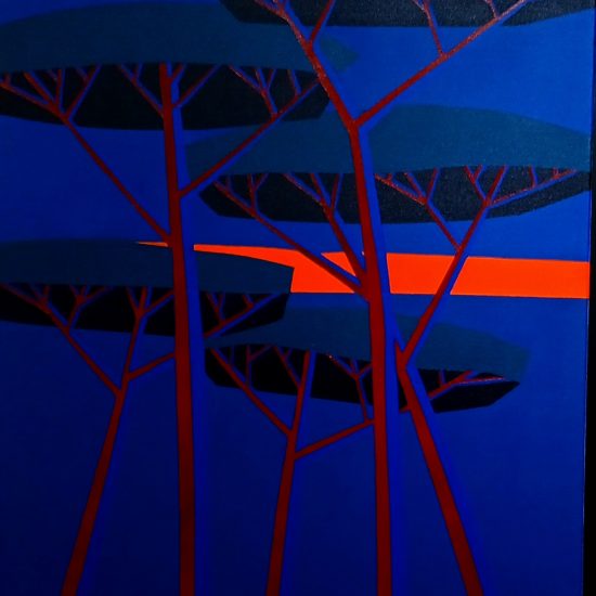 Les pins d Alet au soleil couchant 92x65